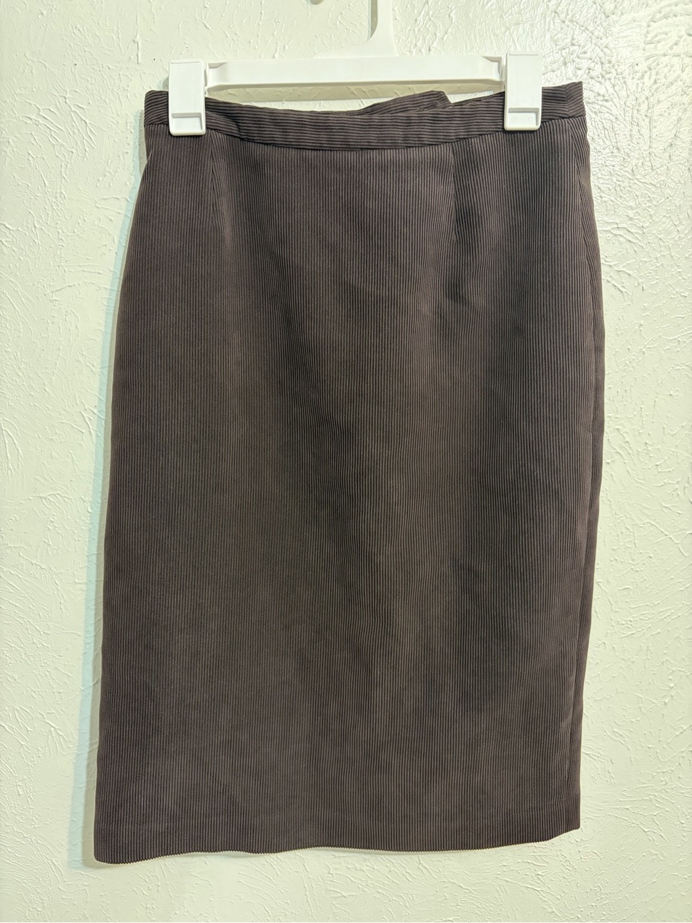 Petite Sophisticate Corduroy Pencil Skirt in Dark Brown